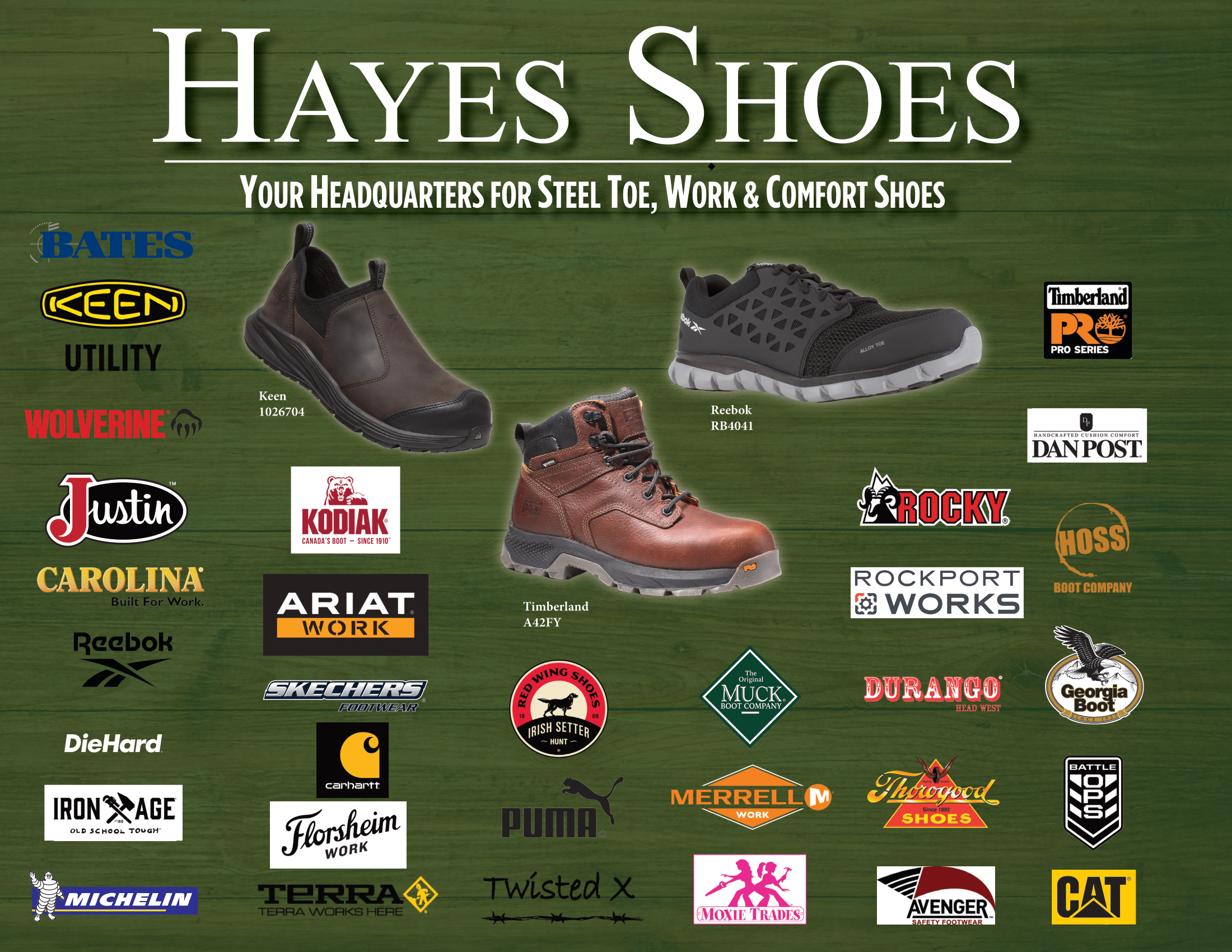 Hayes Shoes | Your Headquarters for Steel Toe, Work & Comfort Shoes